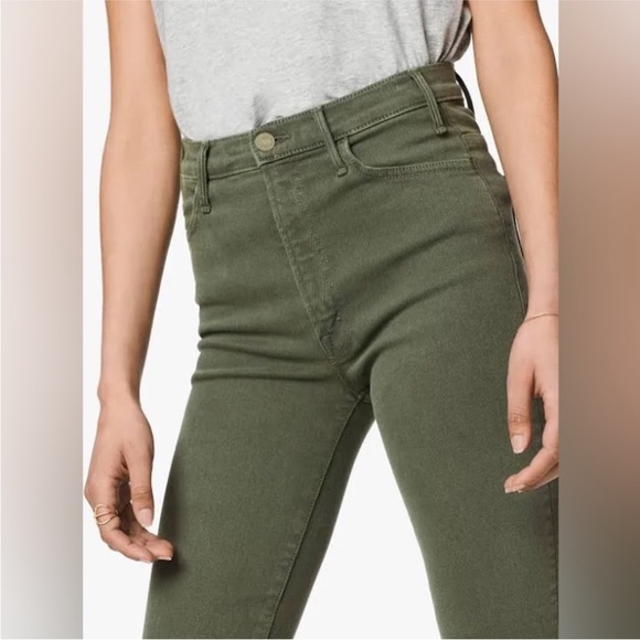 MOTHER Green Flare Wide Leg Jeans - Picture 7 of 15